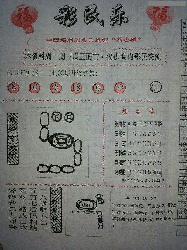 彩民乐，阳光探码图文版解析2006